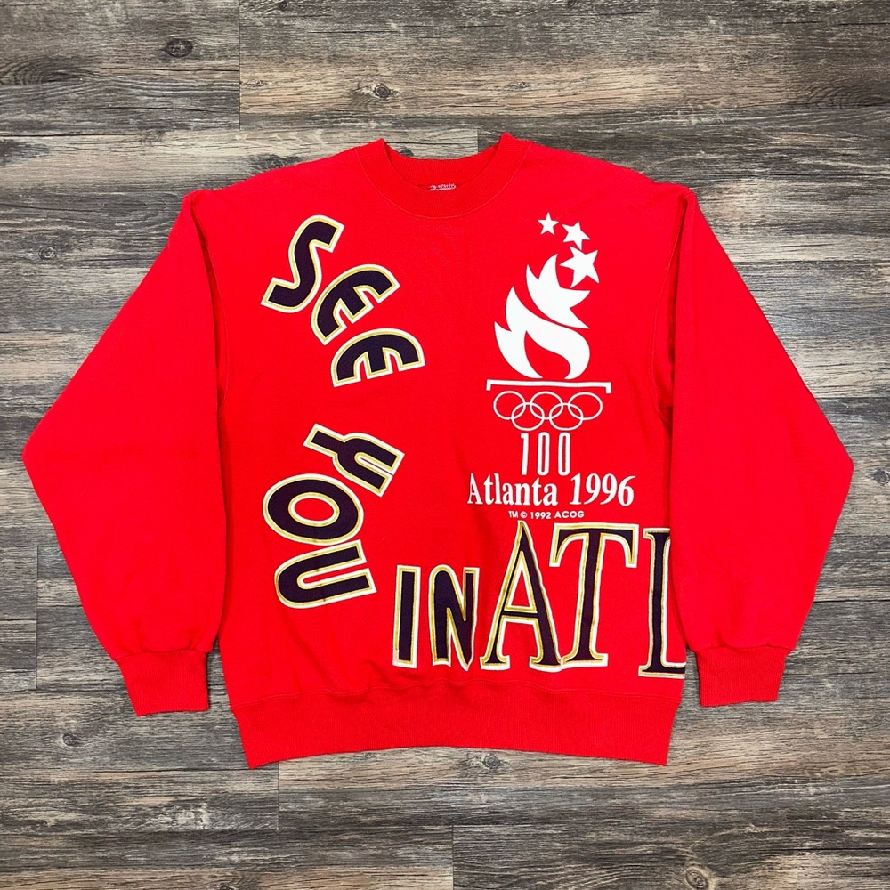 Vintage Atlanta 1996 USA Olympic Crewneck Sweatshirt See You In Atlanta Size L